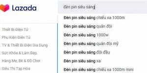 Cách tìm sản phẩm lazada