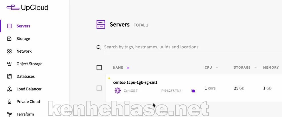 Bảng điều khiển Upcloud dễ sử dụng
