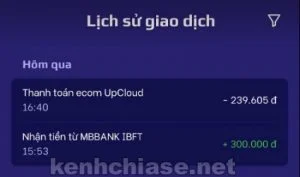 Thanh toán VPS Upclound bằng thẻ ảo Mastercard