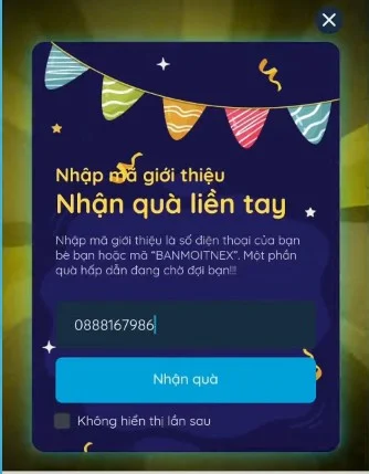 Mã giới thiệu TNEX 150k