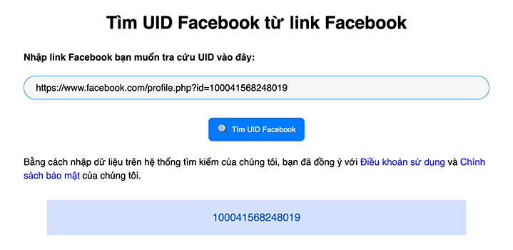 Cách tìm UID Facebook bằng link Facebook